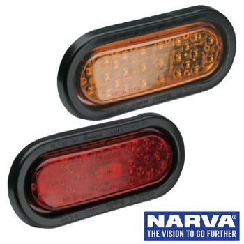 Narva Model 60 LED Side & Rear Direction Lamps with with Vinyl Grommet, Plug & Leads